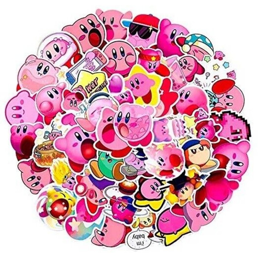 Kirby Stickers 15pc Kawaii Pink Anime Cartoon Video Game Nintendo